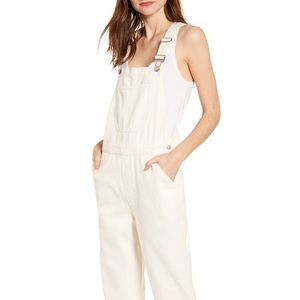 Reformation White Denim Overalls - Size 0